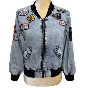 Chill Out with Casse Chambray Bomber Jacket Women M